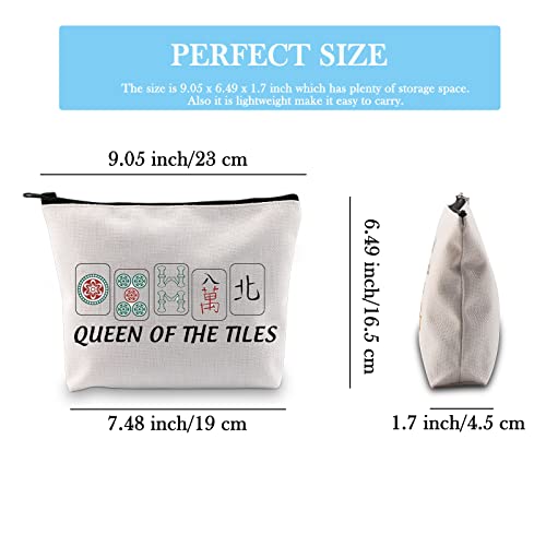 GJTIM Mahjong Cosmetic Bag Queen Of The Tiles Mahjong Board Game Storage Bag for Mahjong Lover (Tiles Queen Bag)