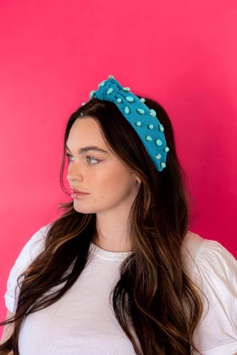 FEDANS Women Knotted Headband Crystal Turquoise Embellished Mixed Top Blue Hairband Rhinestone Hair accessories for Girls