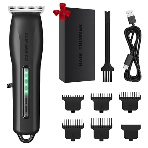 BIARCE Beard Trimmer for Men Cordless Rechargeable Hair Trimmer Adjustable Hair Clippers with 5 Limit Combs Body Hair Trimmers Kit for Home Use