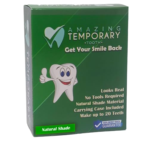 (Natural Shade) Amazing Temporary Tooth Replacement Kit, Temp Missing Teeth Repair, Available in Natural or Bright Shade