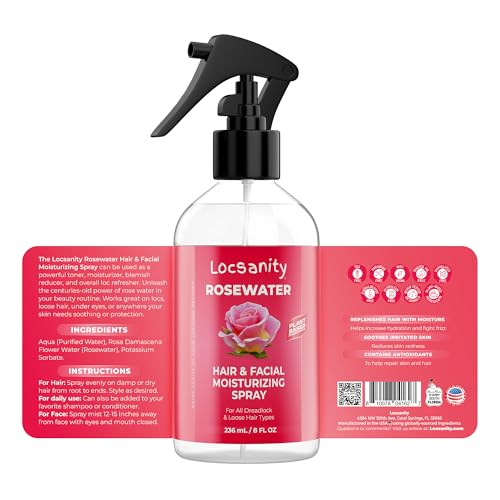 Locsanity Pure Rosewater Hair and Facial Daily Moisturizing/Refreshing Spray