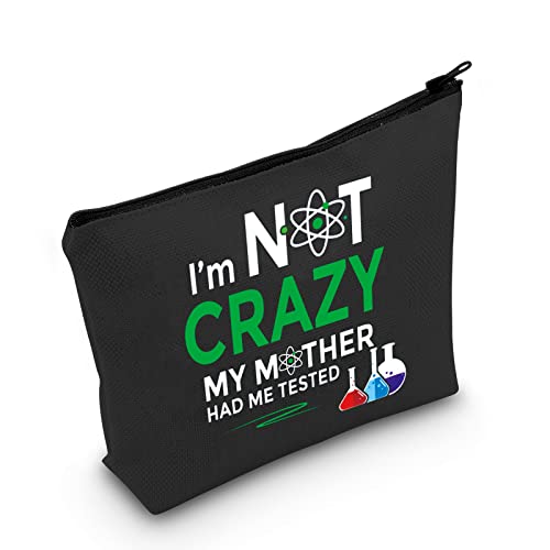 CMNIM Big Bang Theory Cosmetic Bag Sheldon Cooper Fans Inspired Gift for TV Show Lover I'm Not Crazy My Mother Had Me Tested (I'm not Crazy TB)