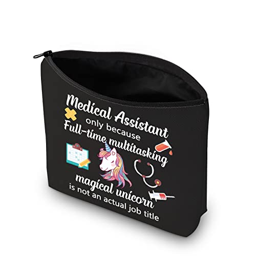 MBMSO Medical Assistant Makeup Bag MA Gift for Nurse Medical Assistant Graduation Gift Cosmetic Pouch Bag Unicorn Bag (Medical Assistant bag)