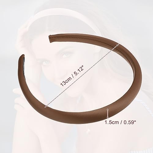 VOCOSTE 2 Pcs Solid Simple Silk Headbands, Fashion Hair Hoop for Women, Anti Slip Hair Accessories, White, Light Coffee, 0.59" Wide