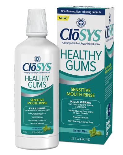 Closys Healthy Gums Mouthwash, Antiplaque and Anti-gingivitis for Gum Health, Non-Burning, Non-Irritating – 32 Fl Oz