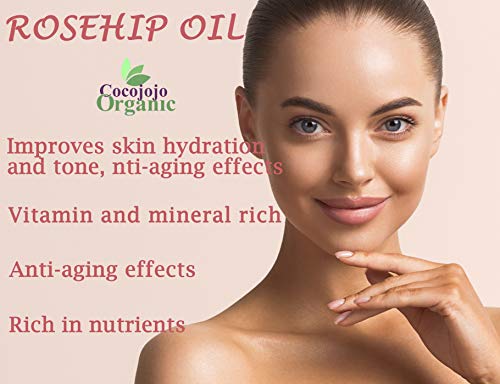 cocojojo Rosehip Oil - Pure Natural Seed Oil Cold Pressed 8 oz Face Skin Unrefined