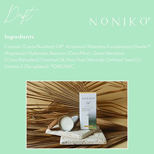 NONIKO - Natural Deodorant - DRIFT REFILL - Stainless Steel Refill - Aluminum Free, Paraben Free, Plastic Free - For Men & Women – Green Mandarin - Sensitive Formula