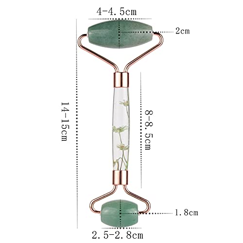 Rockcloud Crystal Stone Jade Roller Massager for Face Eye Neck Facial Skin Care Tool Anti-Aging for Slimming & Firming, Green Aventurine