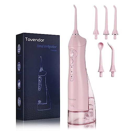 TOVENDOR Electric Water Flosser, Cordless Dental Oral Irrigator - 3 Modes, 5 Tips for Family Hygiene