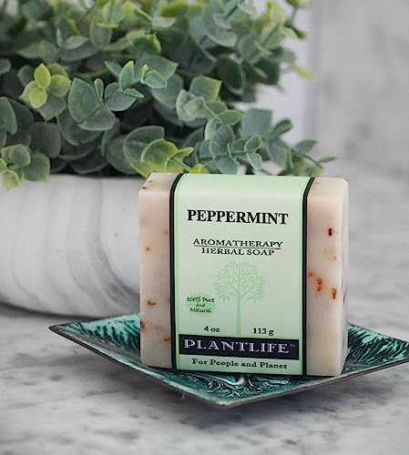 Plantlife Peppermint 3-pack Bar Soap - Moisturizing and Soothing Soap for Your Skin - Hand Crafted Using Plant-Based Ingredients - Made in California 4oz Bar