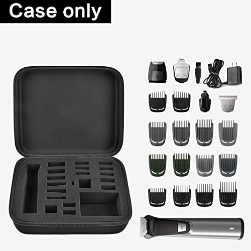 Case Compatible with Philips Multigroom Series 7000,Men's Grooming Kit with Trimmer MG7750/49. Storage Holder Fits for 18 Attachment Trimmer and Accessories (Box Only) -Black Inner