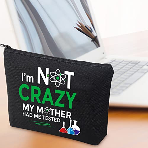 CMNIM Big Bang Theory Cosmetic Bag Sheldon Cooper Fans Inspired Gift for TV Show Lover I'm Not Crazy My Mother Had Me Tested (I'm not Crazy TB)