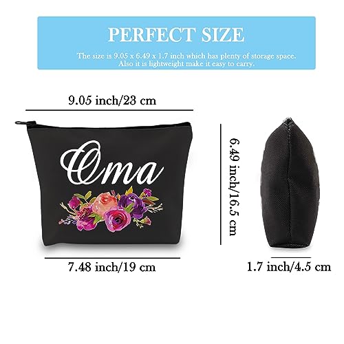 GJTIM Oma Gift Oma Makeup Bag Travel Toiletry Bag Grandma Birthday Gift Mother's Day Gift for Oma (Oma Black)