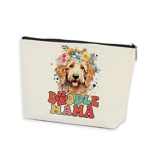 Azteoiz Dog Lovers Gifts for Women Doodle Owner Gift Birthday Christmas Gift for Best Friend Mom Sister Daughter Animal Lovers Dog Mom Gifts Doddle Mama Makeup Bag