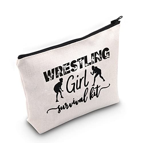 LEVLO Wrestling Girl Cosmetic Make Up Bag Wrestler Gift Wrestling Girl Survival Kit Makeup Zipper Pouch Bag (Wrestling Girl)