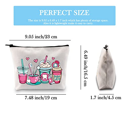 GJTIM Dentist Gift Dental Life Cosmetic Bag Nursing Dental Hygienist Gift Dental Assistant Gift Dental Graduation Zipper Pouch (Dental Life Cup)