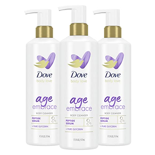 Dove Body Love Body Cleanser Age Embrace 3 Count For Maturing Skin Body Wash with Peptides and Pure Glycerin 17.5 fl oz