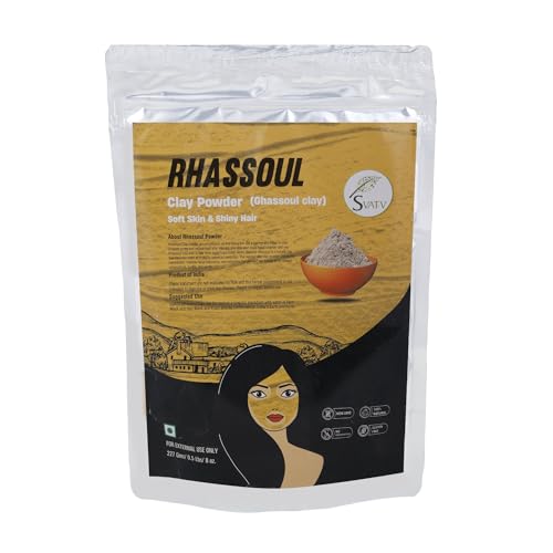 SVATV Rhassoul Clay powder | Ghassoul Clay | Face and Hair | Younger looking skin, Exfoliator - 227g, 8oz, Half Pound