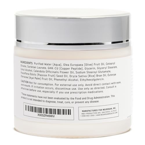 Neurogan Revitalizing GHK-Cu Copper Peptide Neck & Face Cream | Active Peptide Moisturizer, Skin Repair Cream for Elasticity | Daily Use Skin Care Hydration Face Moisturizer, 1,200 MCG, 2oz