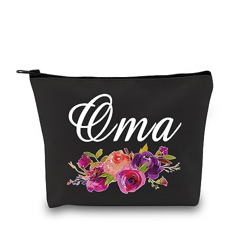 GJTIM Oma Gift Oma Makeup Bag Travel Toiletry Bag Grandma Birthday Gift Mother's Day Gift for Oma (Oma Black)