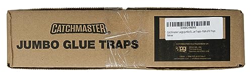 Catchmaster Jumbo Rat & Mouse Glue Traps 6Pk, Large Glue Rat Traps, Mouse Traps Indoor for Home, Pre-Scented Adhesive Plastic Tray for Inside House, Snake, Mice, & Spider Traps, Pet Safe Pest Control