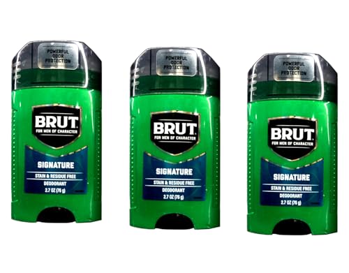 BRUT Antiperspirant & Deodorant Wide Stick 2.7 Ounce (3)