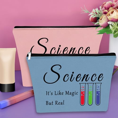 Sazuwu 2PCS Science Gifts for Adults Makeup Bag Scientist Gifts for Women Best Gifts for Science Lovers Cosmetic Bag Chemist Gifts Biology Gift Graduation Birthday Christmas Gifts Travel Pouch