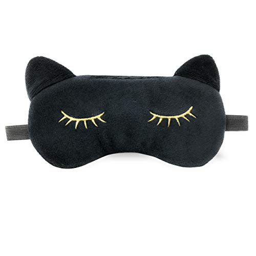 Ultra Soft Cute Cat Ear Sleeping Mask by Silly Obsessions. Light Blocking Eye mask for Cat Lovers.