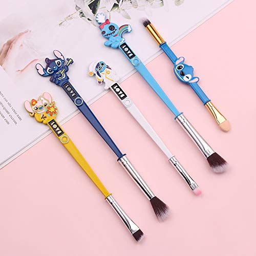 Interstellar Baby Makeup Brushes Set, 5Pcs Creative Stitch Theme Cosmetic Makeup Brush, Premium Synthetic Foundation Eyeshades Brush Sets Best Gifts for Teen Girls Women