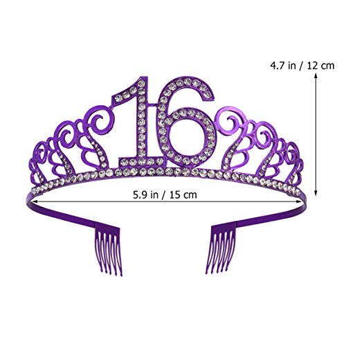 Beaupretty Hair Accessories Womens Gifts for Birthday Prom Headpiece For Women Gifts 18th Birthday Hair Crown Crystal Rhinestone Headband Hair Bands for Women Cake Miss Hair Ring Delicate