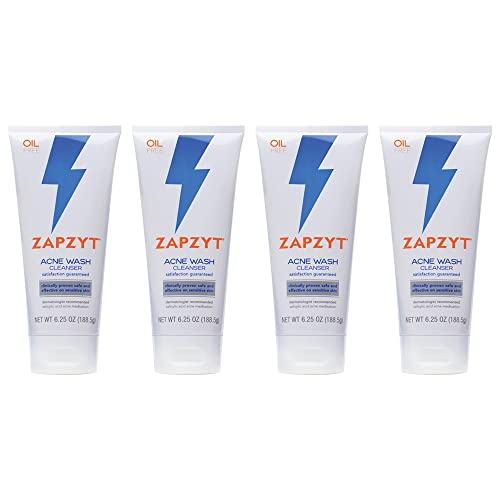 ZAPZYT Acne Wash with Salicylic Acid 6.25 oz (Pack of 4)