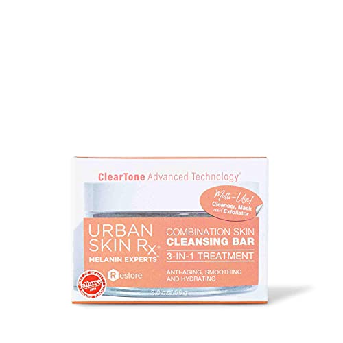 Urban Skin Rx Combination Skin Cleansing Bar | 3-in-1 Daily Cleanser, Exfoliator, and Mask Smooths, Hydrates, Improves the Appearance of Skin Tone + Texture, Formulated with Salicylic Acid | 2.0 Oz