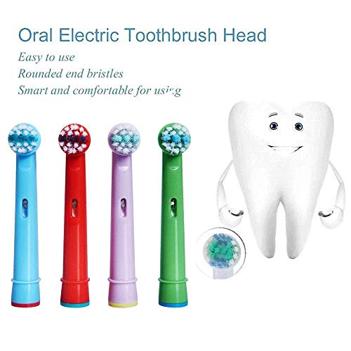 Kids Toothbrush Replacement Heads for Oral-B, Extra-Soft Bristles, Fits for Both Electric and Battery Braun Brushes, Except Vitality Sonic, CrossActino Power, Sonic Complete, Pulsonics, EB-10A