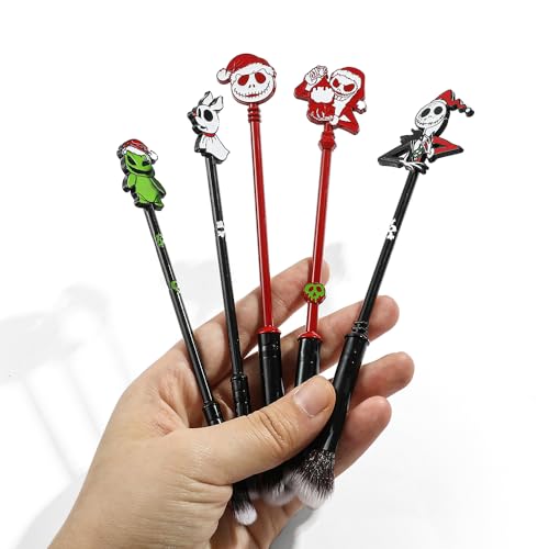 Anime Coraline Makeup Brushes Set - Metal Horror Movie Figure Makeup Brushes Halloween Cartoon Eyeshadow Brush For Women Girls Gift