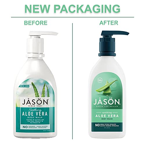 JASON Soothing Aloe Vera Body Wash, For a Gentle Feeling Clean, 30 Fluid Ounces