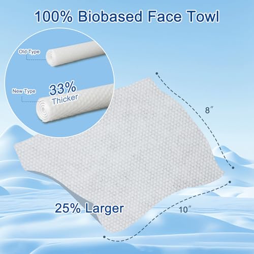 YOFUN Face Towels,Disposable Facial Towels,Ultra Soft Thick Daily Facial Tissues,Biodegradable Face Towelettes for Cleansing, Skincare and Makeup Remover,Dry Wipes, 80 Count 10" x 8" Face Wipes