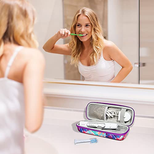 ZORETCO Toothbrush Travel Case Compatible with Oral-B Pro 1000,1500,2000,3000,3500 Fits For Philips Sonicare Protectiveclean 4100,5100,6100,6500 Electric Toothbrush Travel Bag (Purple)