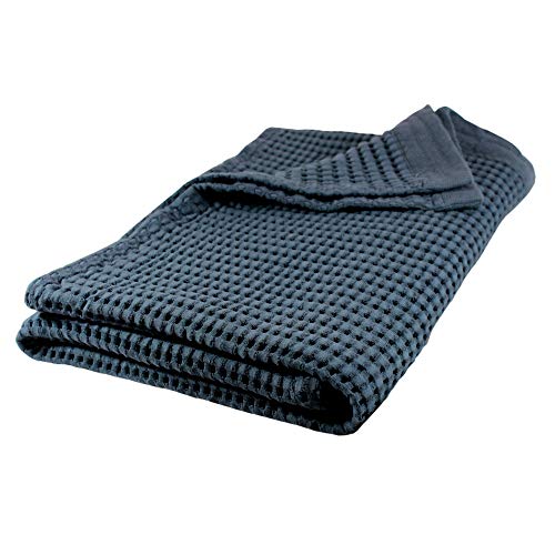 GILDEN TREE Waffle Towels Quick Dry Thin Bath Sheets 40x80 Oversized Extra Large for Adults for Bathroom, Modern Style (Midnight Blue)