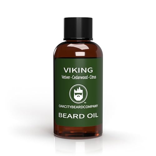 OakCityBeardCo. - Viking - 2 Ounce - Beard Oil - Beard Conditioner - Vetiver - Cedarwood - Citrus Notes