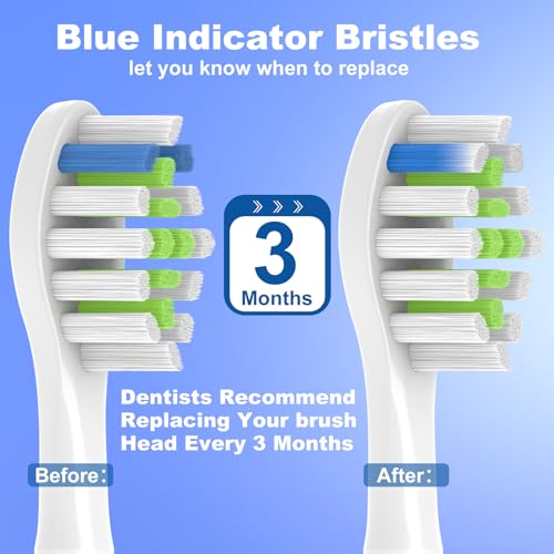 GERAGER Replacement Toothbrush Heads for Philips Sonicare Replacement Heads, Replacement Brush Heads Compatible with Philips SoniCare Electric Toothbrushes Handle, for Snap-on System,8 Packs