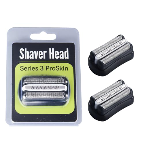 2 Pack Replacement Heads Compatible with Braun Series 3 Electric Shaver for Braun S3 Foil Shaver fit for Electeic Razor 5409,3040s,300s,310s,320s,3050cc,3090cc,3010s,3030s. (21B)