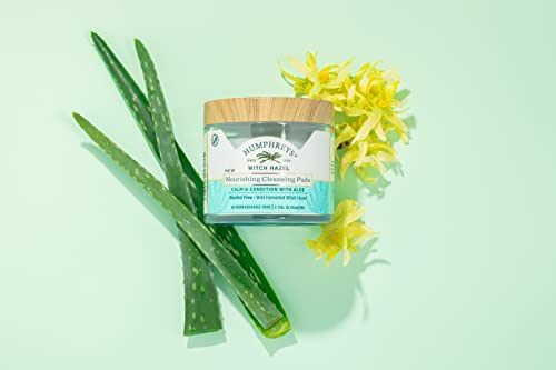 Humphreys Nourishing Witch Hazel Cleansing Pads with Aloe, Alcohol Free