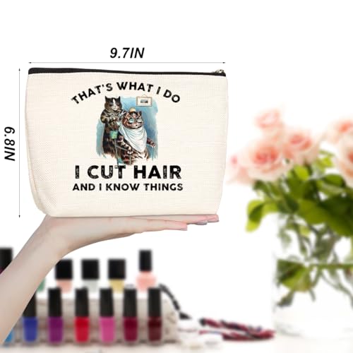 Funny Hairdresser Gifts Makeup Bag Hair Stylist Gifts Cosmetic Travel Bag Hairstylist Must Haves Cat Lover Gifts Toiletry Bag for Women Cosmetology Supplies Christmas Birthday Gifts for Female Friends