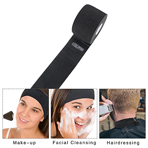 Barber Neck Strip 5 Rolls, ooloveminso Barber Accessories Barbershop Salon Supplies, Disposable Stretchy Neck Strip Hair Edge Paper for Haircuting Styling 500 Strips (Black)