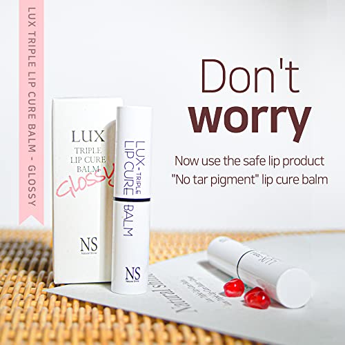 Natural Tinted Lip Balm Sold 4 Million Units in South Korea | Lux Triple Lip Cure Glossy Balm ATHENA (Red Orange)(0.17oz)