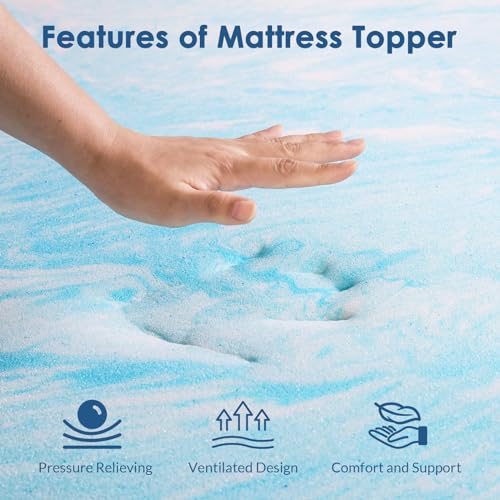 Mattress Topper Twin, 2 Inch Gel Memory Foam Bed Topper for Twin Size Bed, CertiPUR-US Certified, Blue