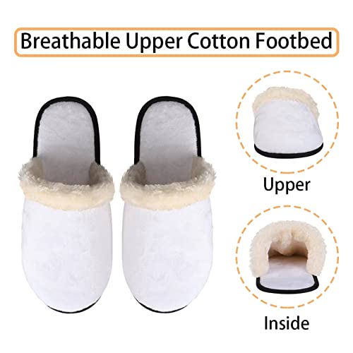 ZPINXIGN Winter Fuzzy Slippers for Women Cute Snowman House Slippers Travel Hotel Spa Indoor Fluffy Slippers Xmas Shoe for Men