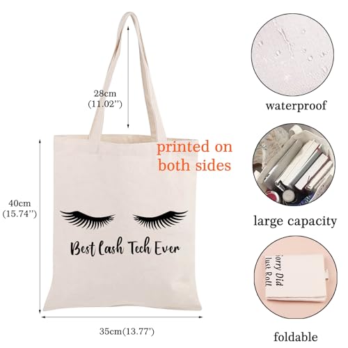 JNIAP Lash Tech Technician Gift For Women Lash Artist Eyelash Cosmetic Makeup Bag Estheticians Beautician Graduation Gift (Lash Tote)