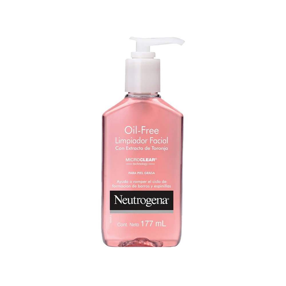 Neutrogena Oil-Free Pink Grapefruit Pore Cleansing Acne Wash and Daily Liquid Facial Cleanser with 2% Salicylic Acid Acne Medicine and Vitamin C, 6 fl. oz