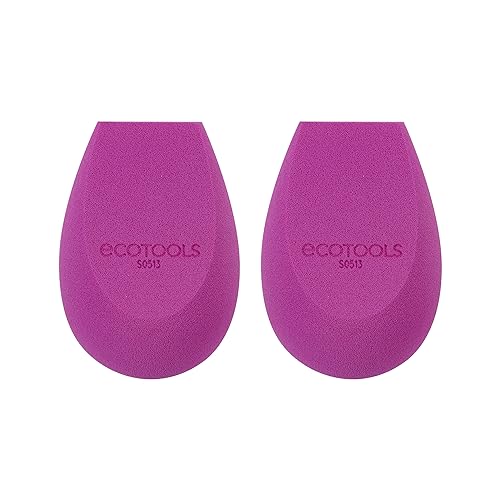 EcoTools Bioblender Makeup Sponge Duo, Compostable Makeup Blender, For Liquid & Cream Foundation, Seamless Application, Eco-Friendly Beauty Sponge, Cruelty-Free & Latex Free, 2 Count